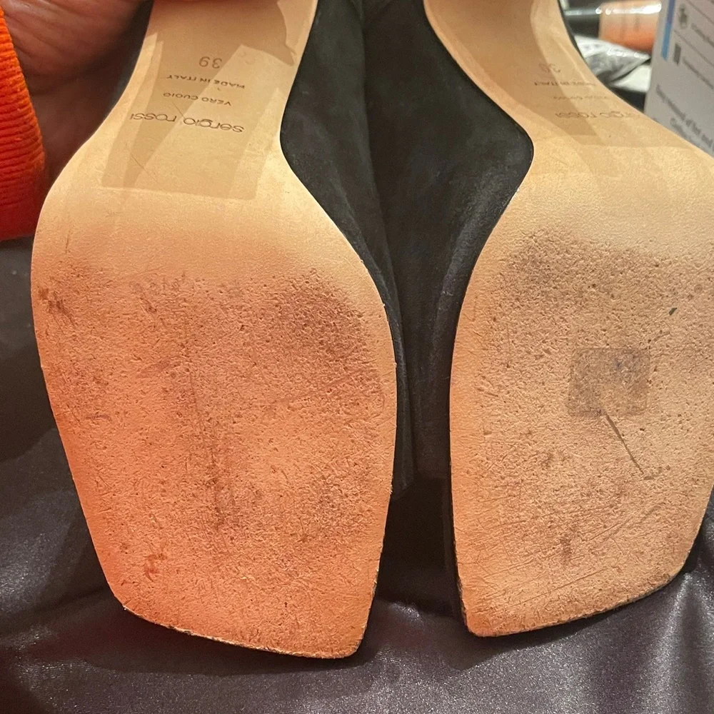 Vintage Sergio Rossi 
105mm Black Embellished Heeled
Women's Mules - Picture 7 of 8